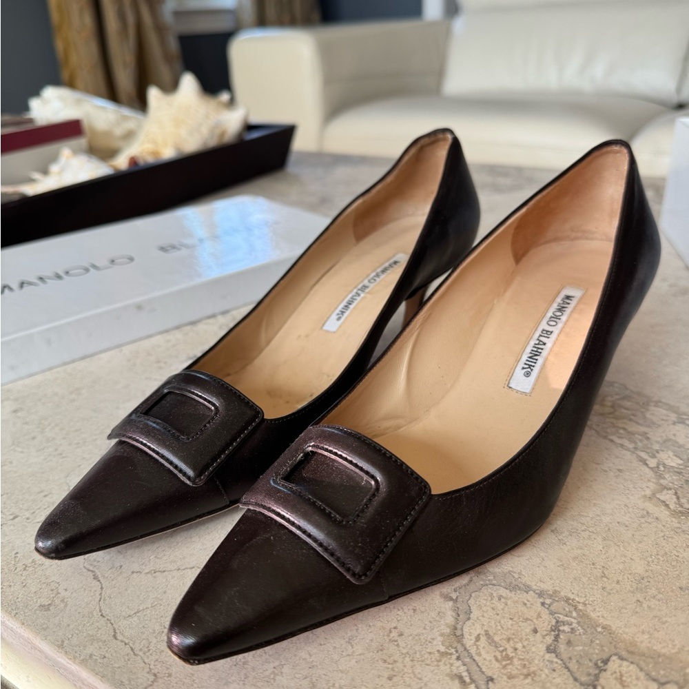 Dark Brown Maysale Manolo Blahnik Heels